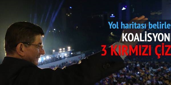 Üç kırmızı çizgiyle öncelik koalisyon