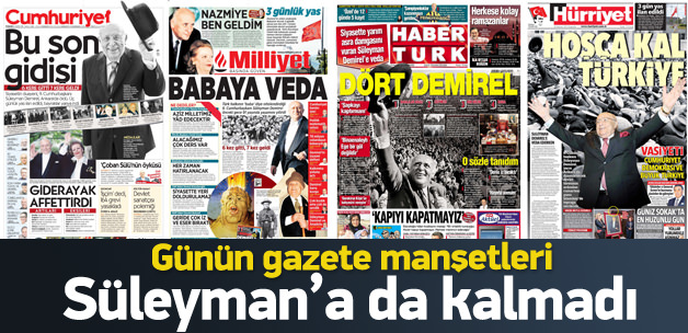 18 Haziran 2015 gazete manşetleri