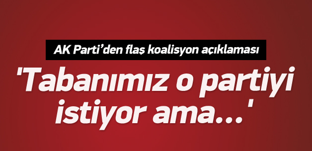 'Tabanımız AK Parti-MHP koalisyonu istiyor'