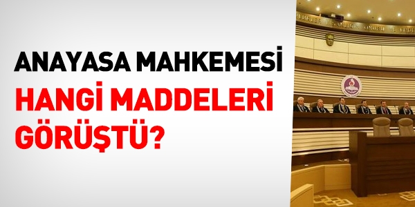 AYM, hangi maddeleri görüştü?