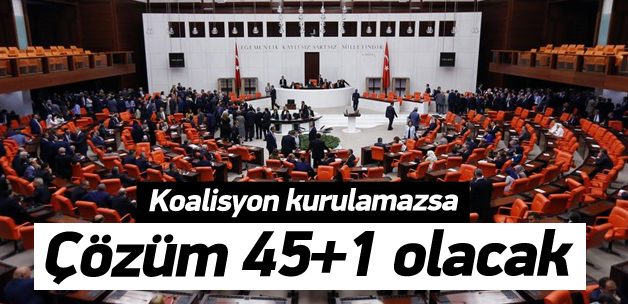 Hükümet kurulamazsa çözüm ‘45+1’ olacak