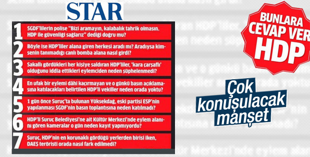 Günün manşeti Star gazetesinden