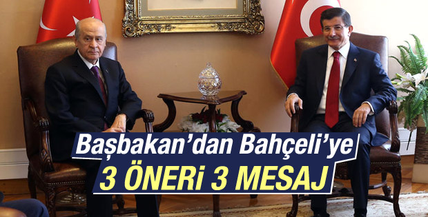 Başbakan Davutoğlu'ndan Bahçeli'ye 3 teklif