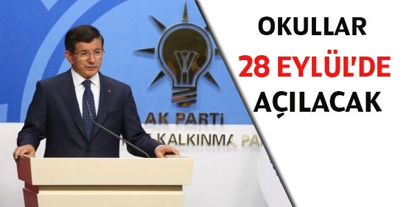 Okullar 28 Eylül'de açılacak
