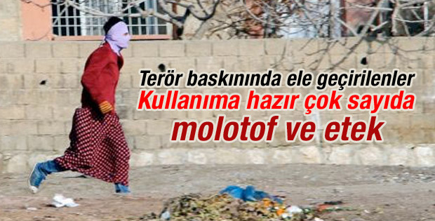 Terör operasyonu; çok sayıda molotof ve etek bulundu