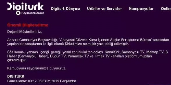 Digiturk, bazı kanalları yayından kaldırdı