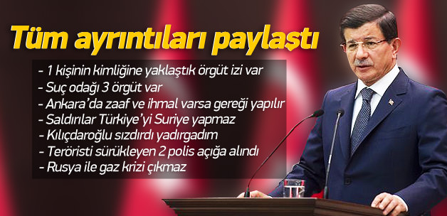 Ankara patlaması saldırıyı kim yaptı Davutoğlu açıklama