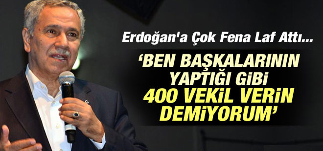 Arınç: Ben Başkalarının Yaptığı Gibi 400 Vekil Verin Demiyorum