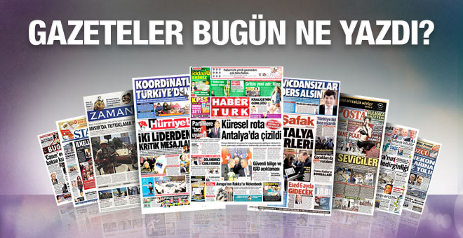 19 Kasım 2015 gazete manşetleri