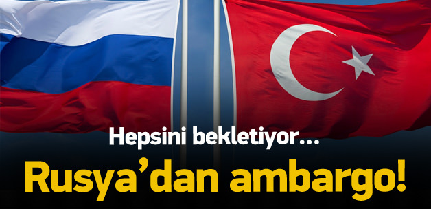 Rusya'dan Türkiye'ye ambargo