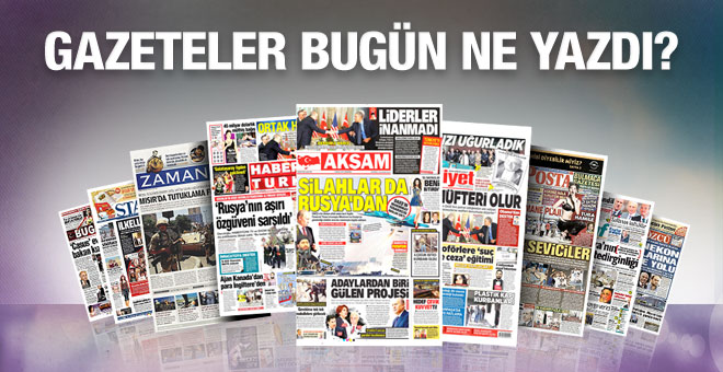 2 Aralık 2015 gazete manşetleri