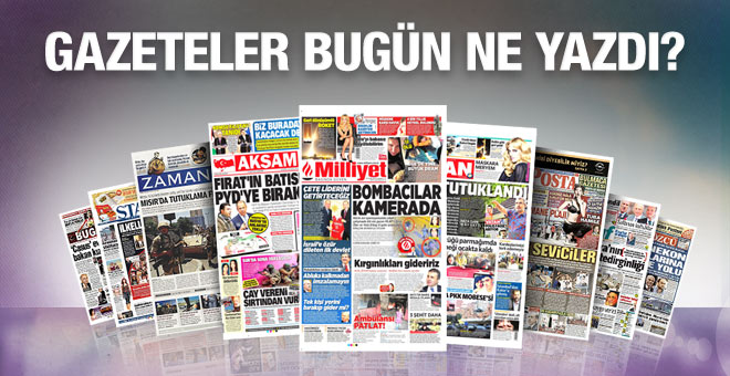 23 Aralık 2015 gazete manşetleri