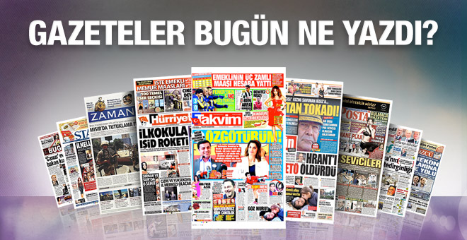 19 Ocak 2016 Gazete Manşetleri