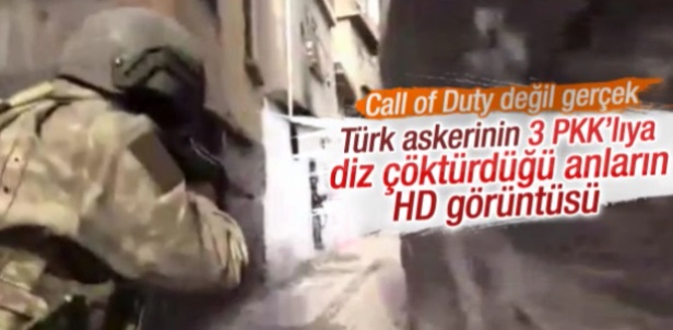 Köşeye sıkışan teröristlerin teslim olma anı