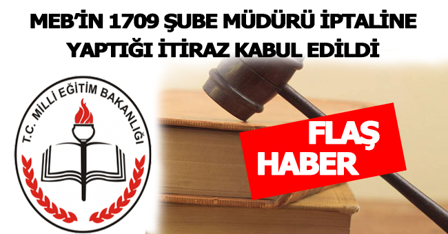 MEB Şube Müdürlüğünde Flaş Gelişme