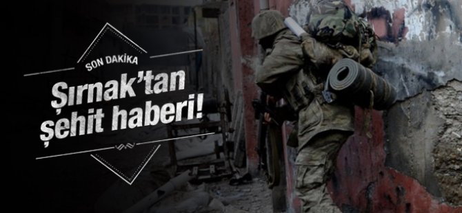Şırnak'tan acı haber! 1 asker şehit!