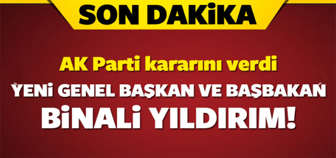 Yeni Genel Başkan ve Başbakan Binali Yıldırım!