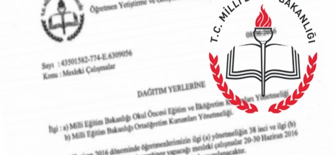 MEB Seminer Çalışmaları Yazısı 2016