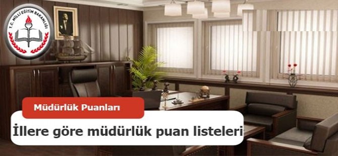 2016 MEB Müdürlük Görevlendirmelerinde Esas Puan Açıklayan İller