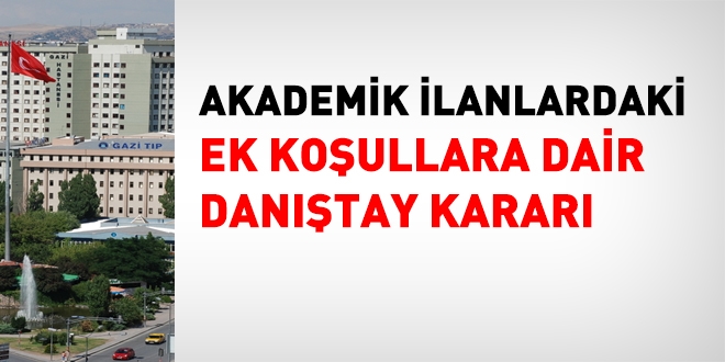 Akademik ilandaki ek koşullar için izin alınacak