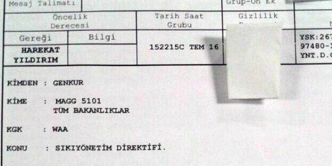 İşte darbenin belgesi