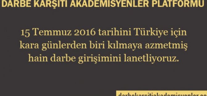 Darbe Karşıtı Akademisyenler Platformu'nu kurdular