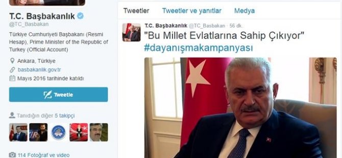 Başbakan Yıldırım'dan vatandaşlara 'bağış' çağrısı