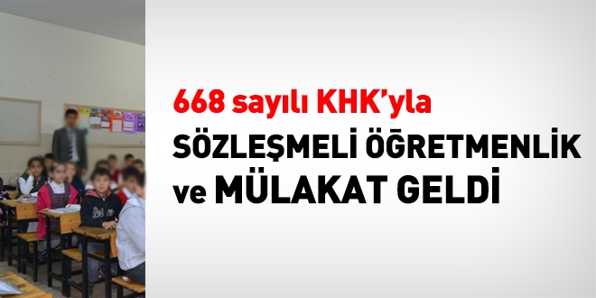 Sözleşmeli öğretmenlik ve mülakat geldi