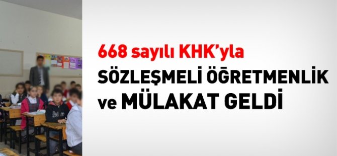 Sözleşmeli öğretmenlik ve mülakat geldi