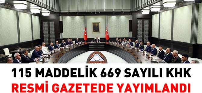 669 sayılı KHK'nın tam metni