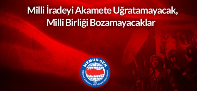 Memur-Sen: PKK'nın Sonu Yakın