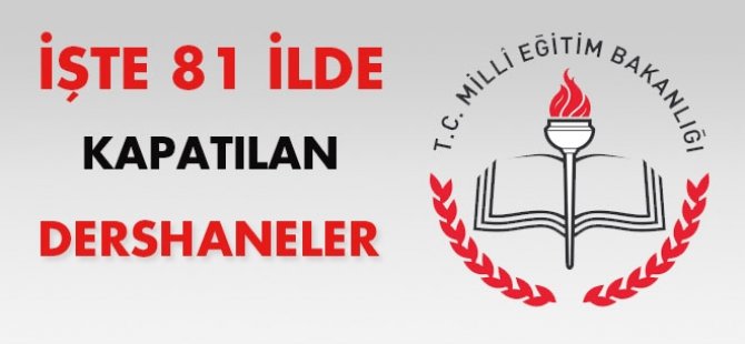 İşte kapatılan dershane ve özel öğretim kurumları listesi
