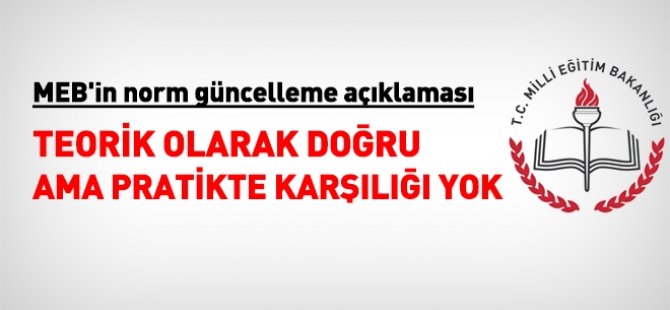 MEB'in norm açıklamasının pratikte karşılığı yok