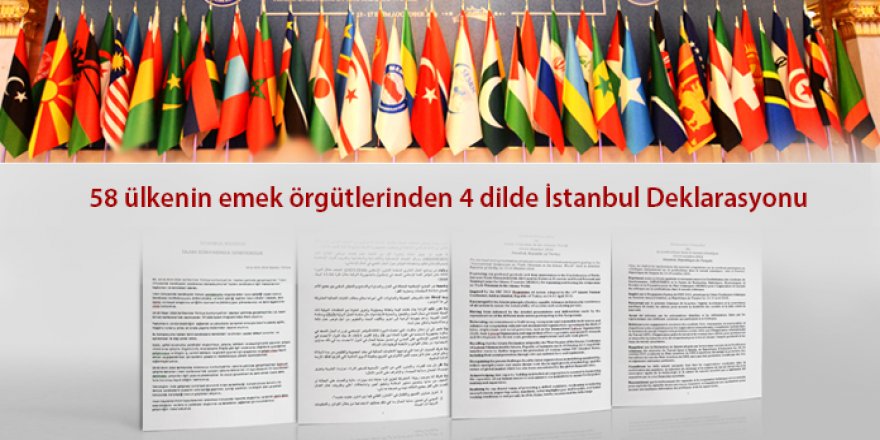 58 Ülkenin Emek Örgütlerinden Ortak Bildiri