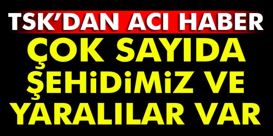 Son Dakika: TSK acı haberi verdi... 10 şehit, 6'sı ağır 18 yaralı