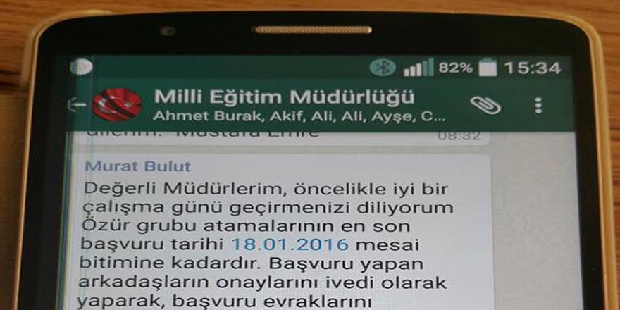 Bir WhatsApp Kazası Da Müdür Yardımcılığı Görevlendirmesinde Yaşandı