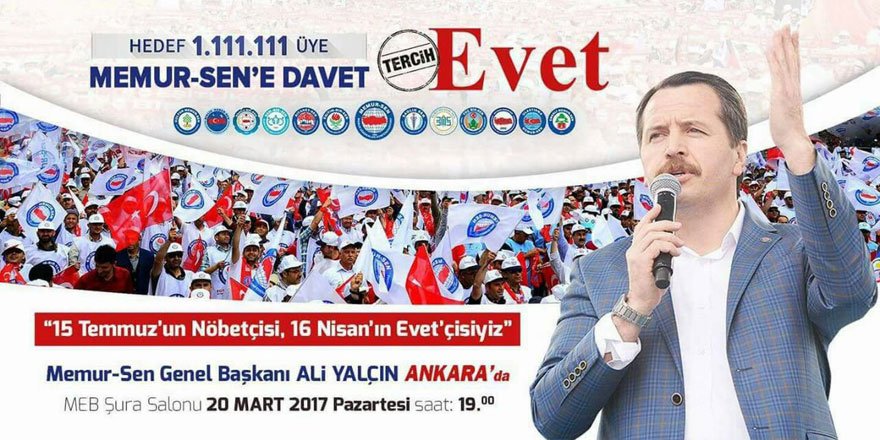 "Memur-Sen'e Davet, Tercih Evet" Ankara Programı