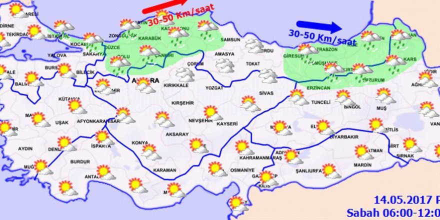 Bugün hava nasıl olacak? 14 Mayıs 2017