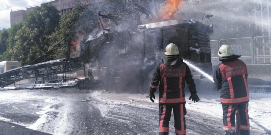 Ankara Adliyesi önünde doğalgaz patlaması
