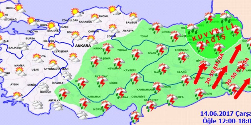 Hava durumu 14 Haziran 2017