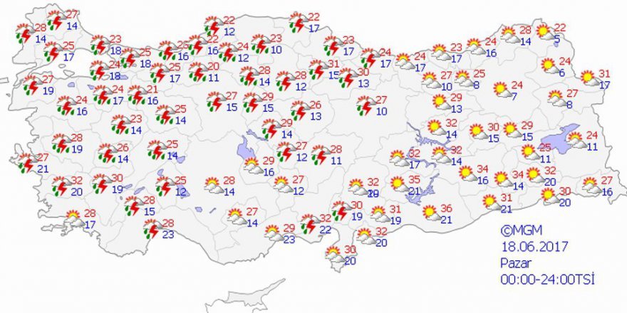 Bugün hava nasıl olacak? 18 Haziran 2017