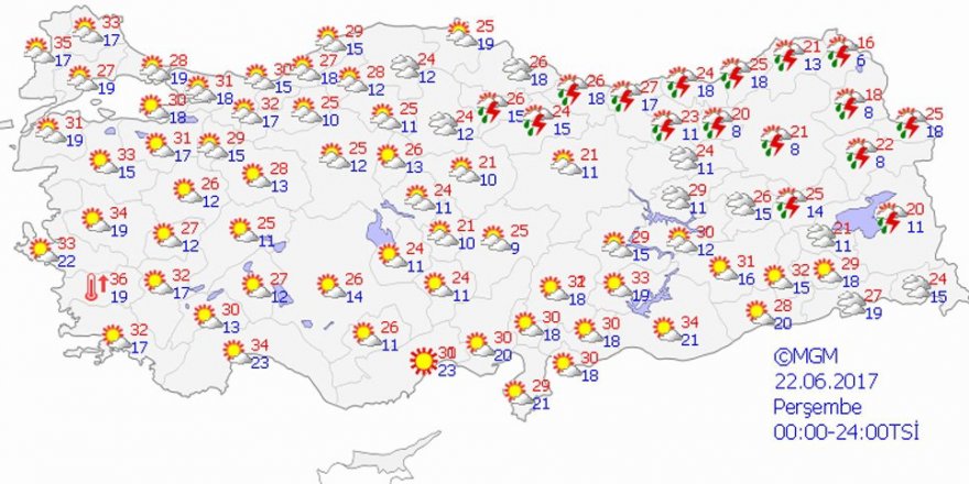 Yurtta hava durumu, bugün hava nasıl olacak? 22 Haziran 2017