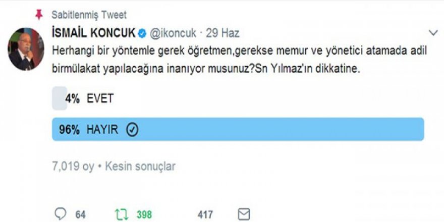 Koncuk: Kamuya Alımlarda Mülakat Kaldırılmalıdır