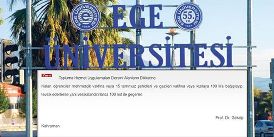 Üniversite'den "Devlet Vakfına Bağış Yap, Dersten Geç" Duyurusu