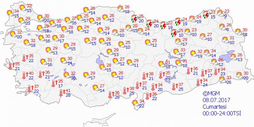 Yurtta hava durumu - 8 temmuz 2017 hava nasıl olacak?