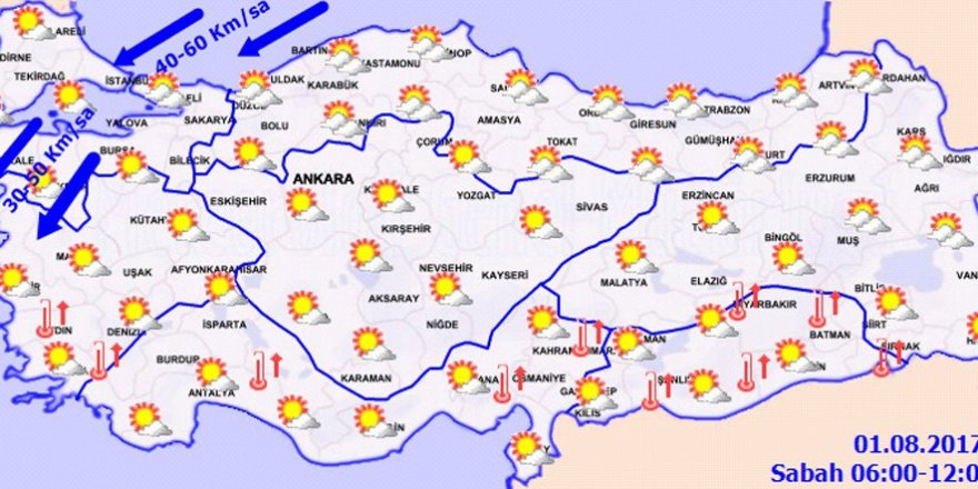 Bugün hava nasıl olacak? Yurtta hava durumu 01 Ağustos 2017