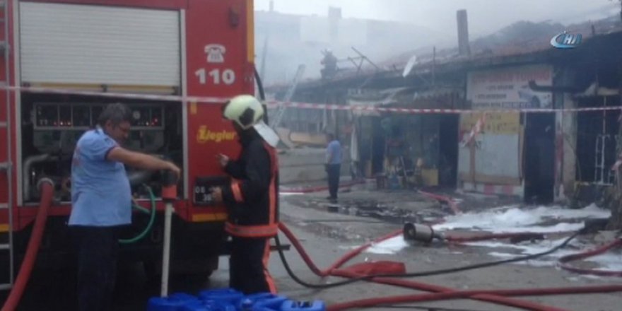 Ankara’da yangın: Çok sayıda iş yeri küle döndü