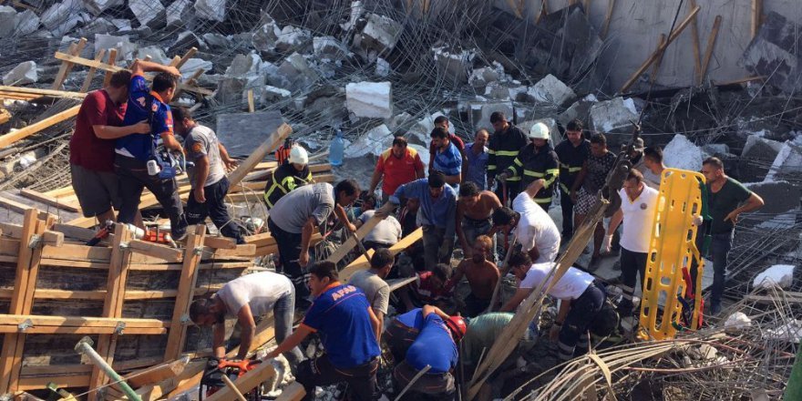 Okul inşaatında göçük: 1 ölü, 3 yaralı