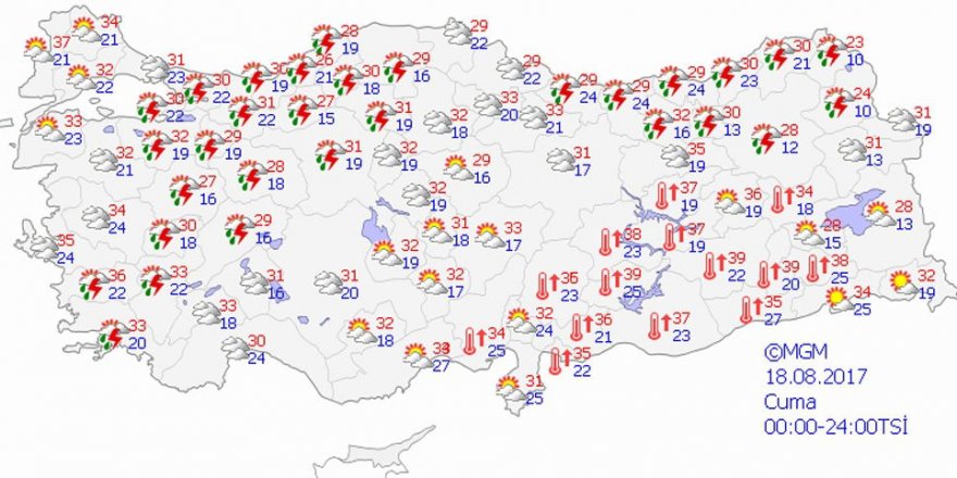 Bugün hava nasıl olacak?Yurtta hava durumu 18 Ağustos 2017