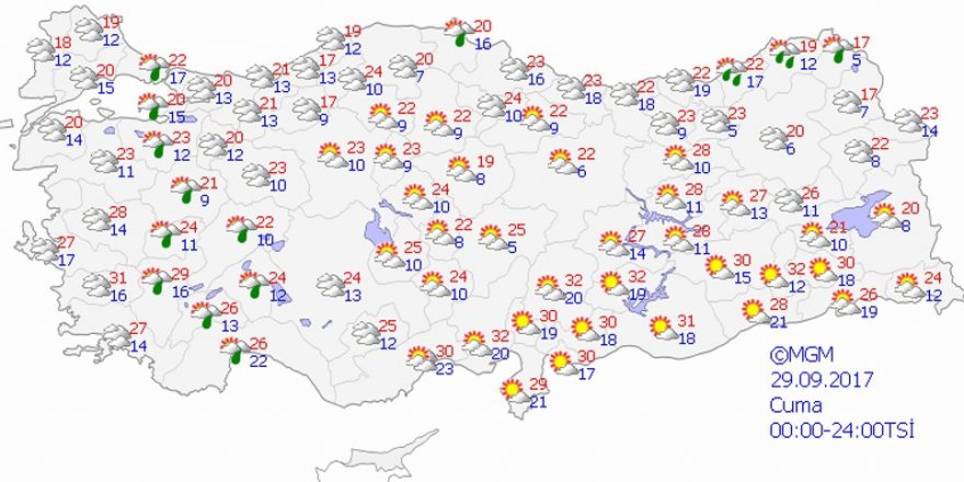 Meteoroloji'den bu illere sağanak yağış uyarısı |29 Eylül Cuma yurtta hava durumu